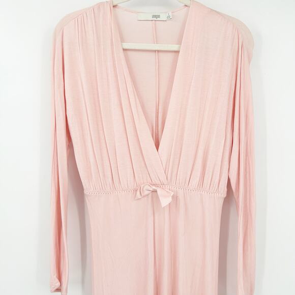 I.Magnin Barbiecore Vintage Modal Blend Lounge House Maxi Dress Size S Pink - Picture 2 of 8